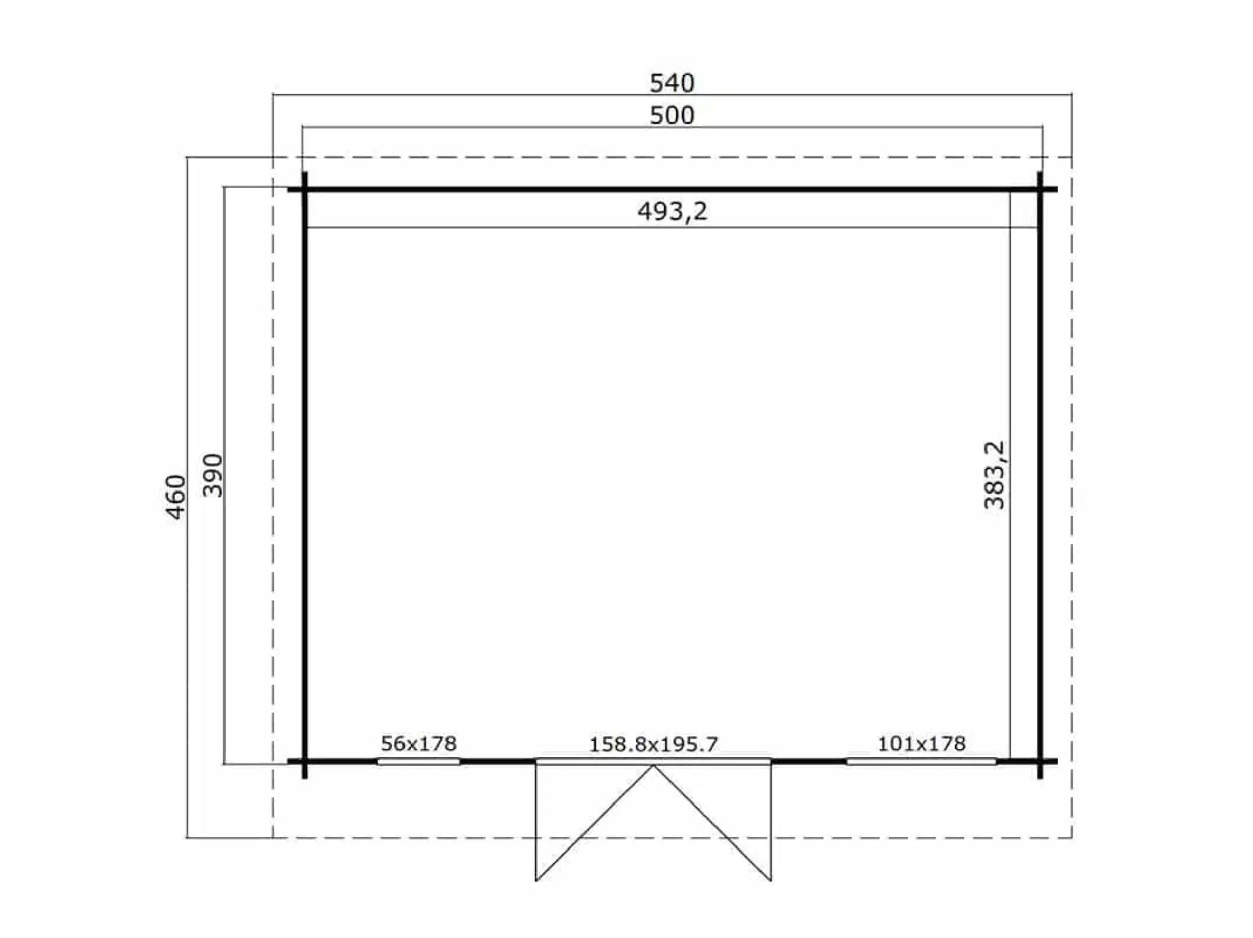 Tuinhuis Dorset 3 500 x 390 cm - Afbeelding 2